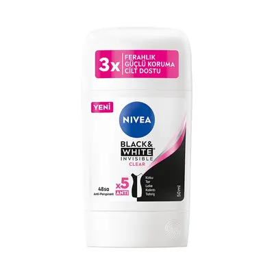Nivea Kadın Stick Black&White Clear 50Ml (Dy)