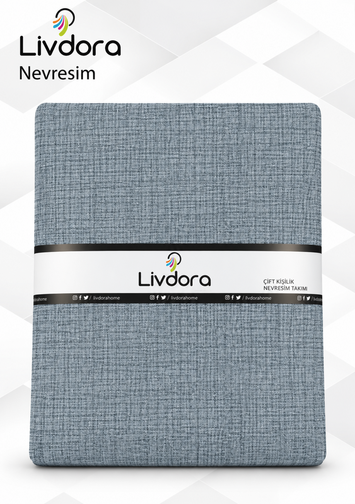 Livdora Nevresim Clean Çk İndigo