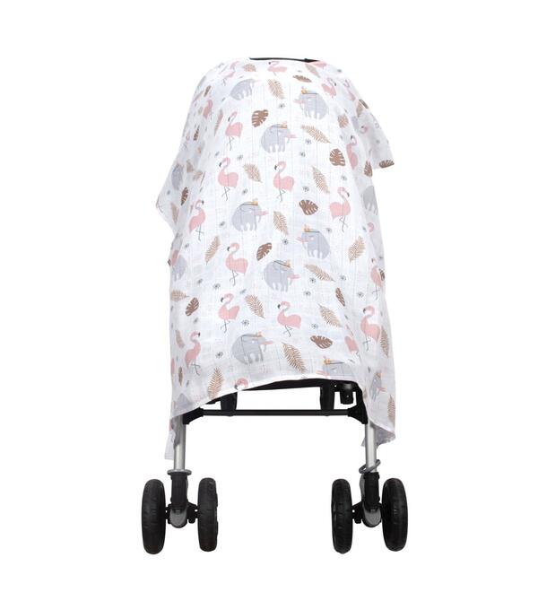 Sevi Bebek Arabası Örtüsü Müslin 42-106 Flamingo