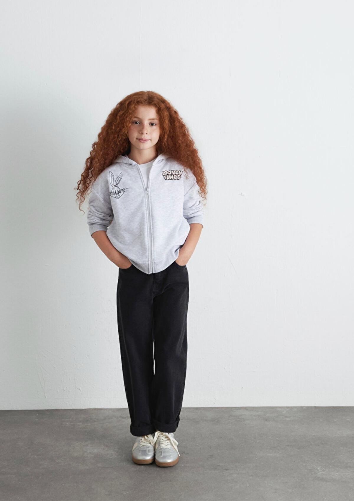 Mavi Sweatshirt Kız Çocuk M7S10134-88467 Gri Melanj