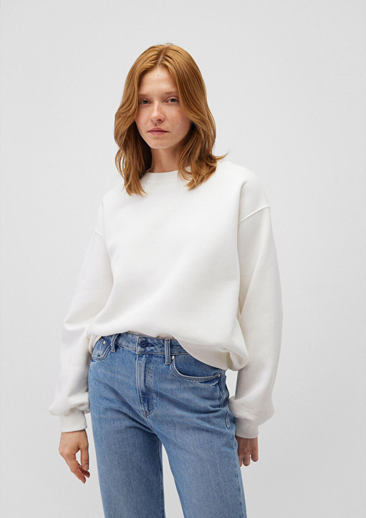Mavi Sweatshirt M1610198-70057 Kırık Beyaz S