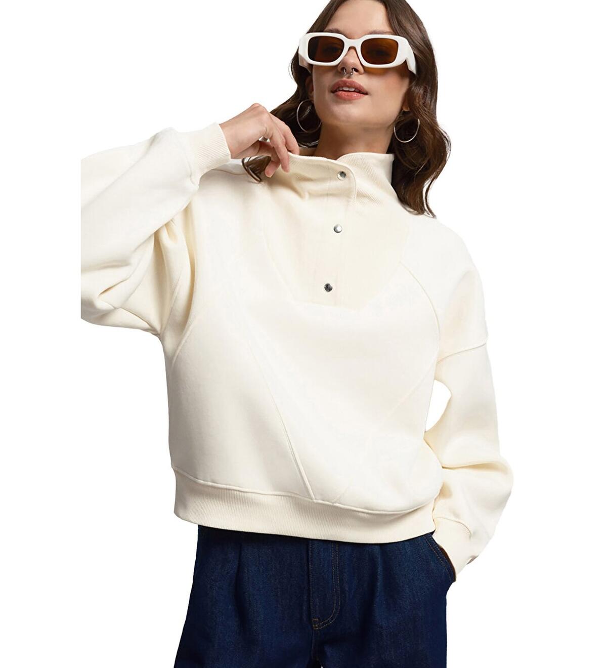 Loft Sweatshirt LF2033273 Kırık Beyaz