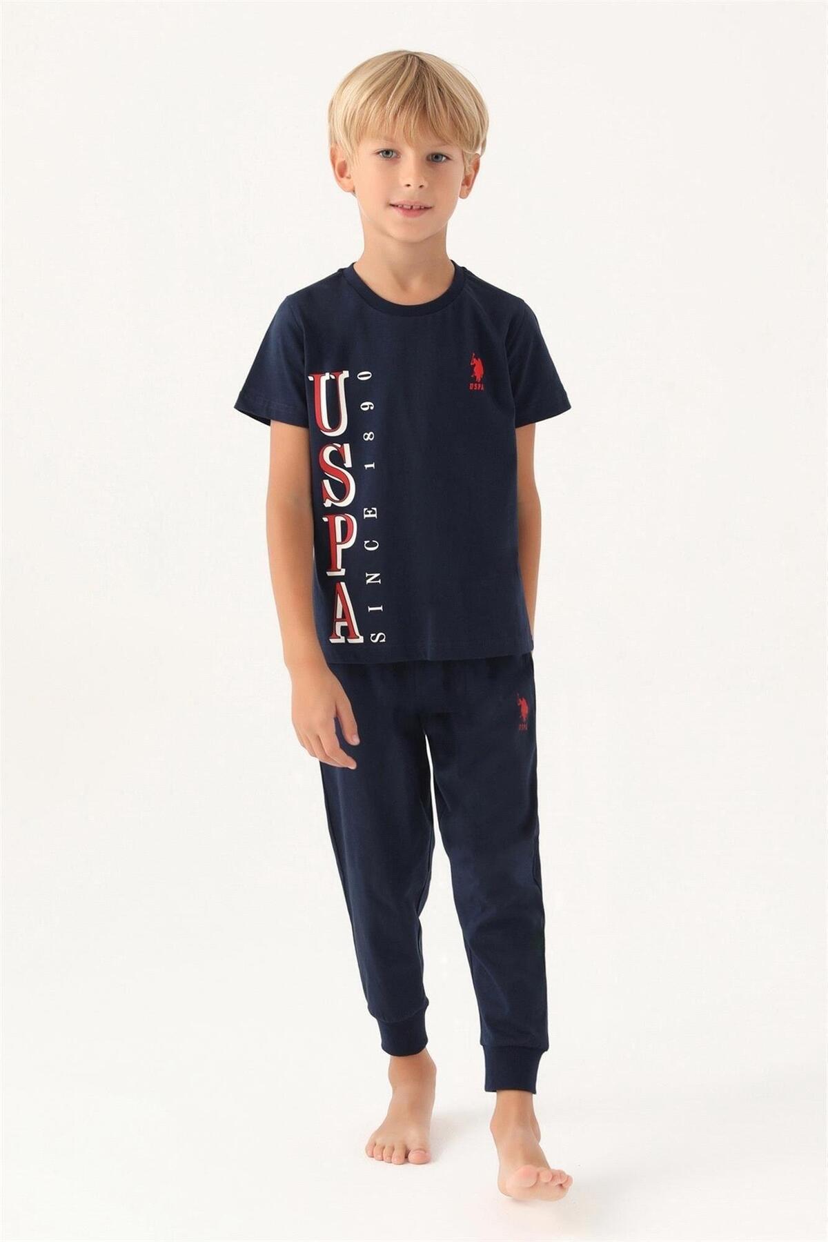 U.S. Polo Pijama Takım Erkek Çocuk US1717-4 Lacivert