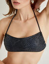 Koton Bikini Üstü 4SAK10066MM Siyah Desenli