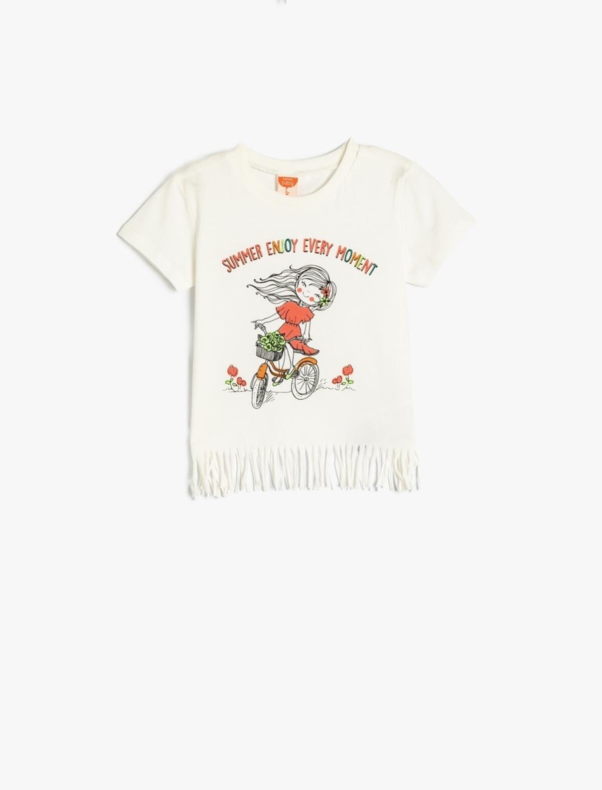 Koton Tişört Kız Bebek 5SMG10019AK Ekru