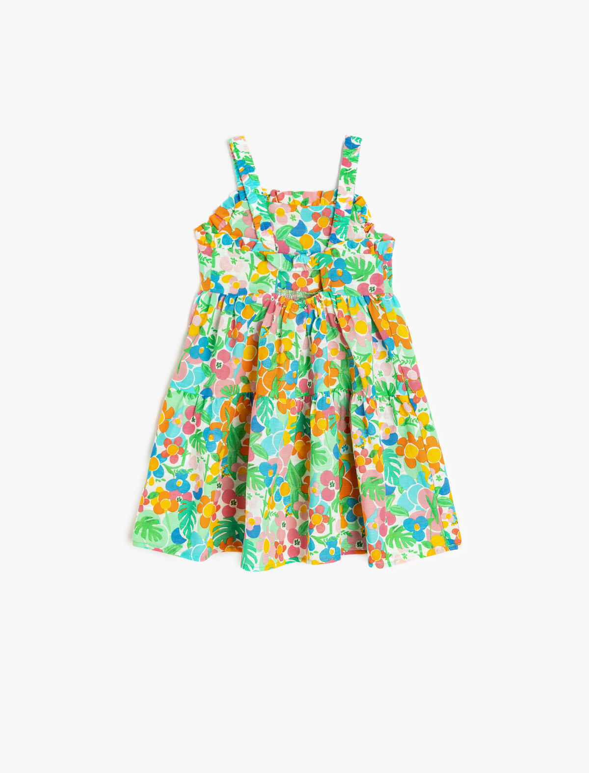 Koton Elbise Kız Bebek 5SMG80032AW Beyaz Desenli