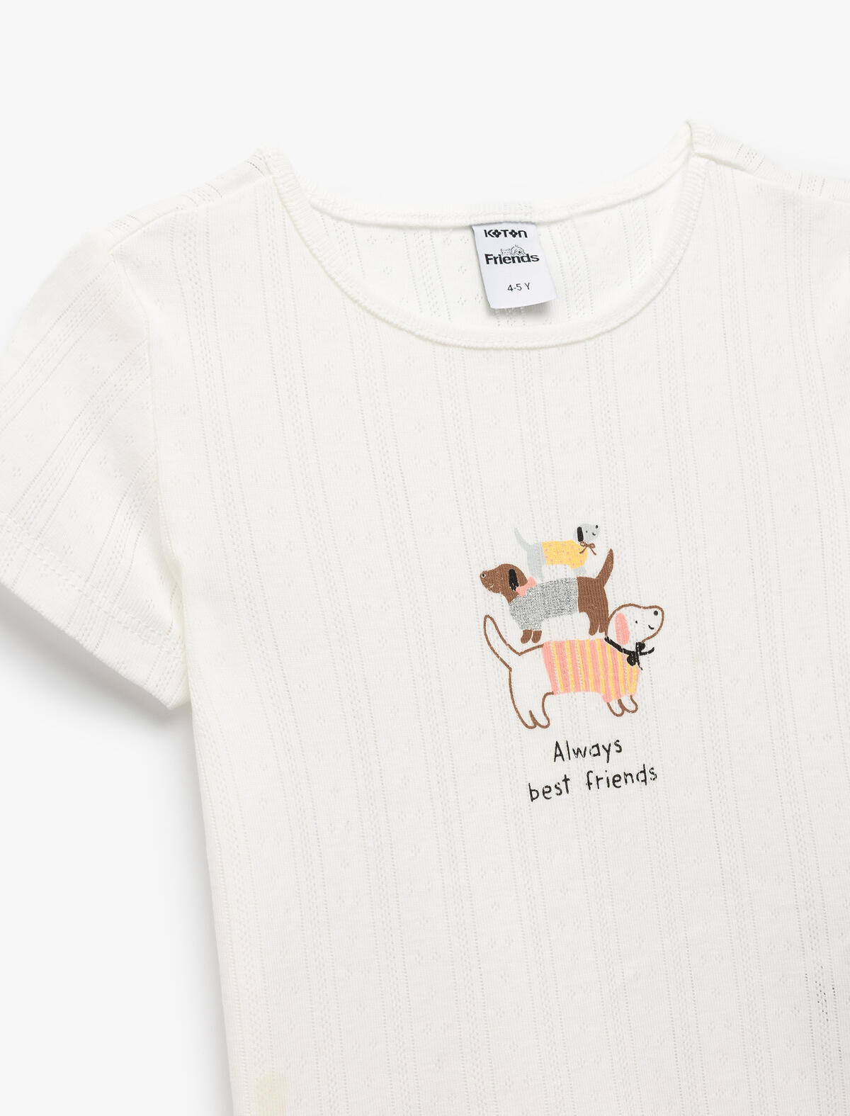 Koton Tişört Kız Bebek 5SMG10151AK Ekru
