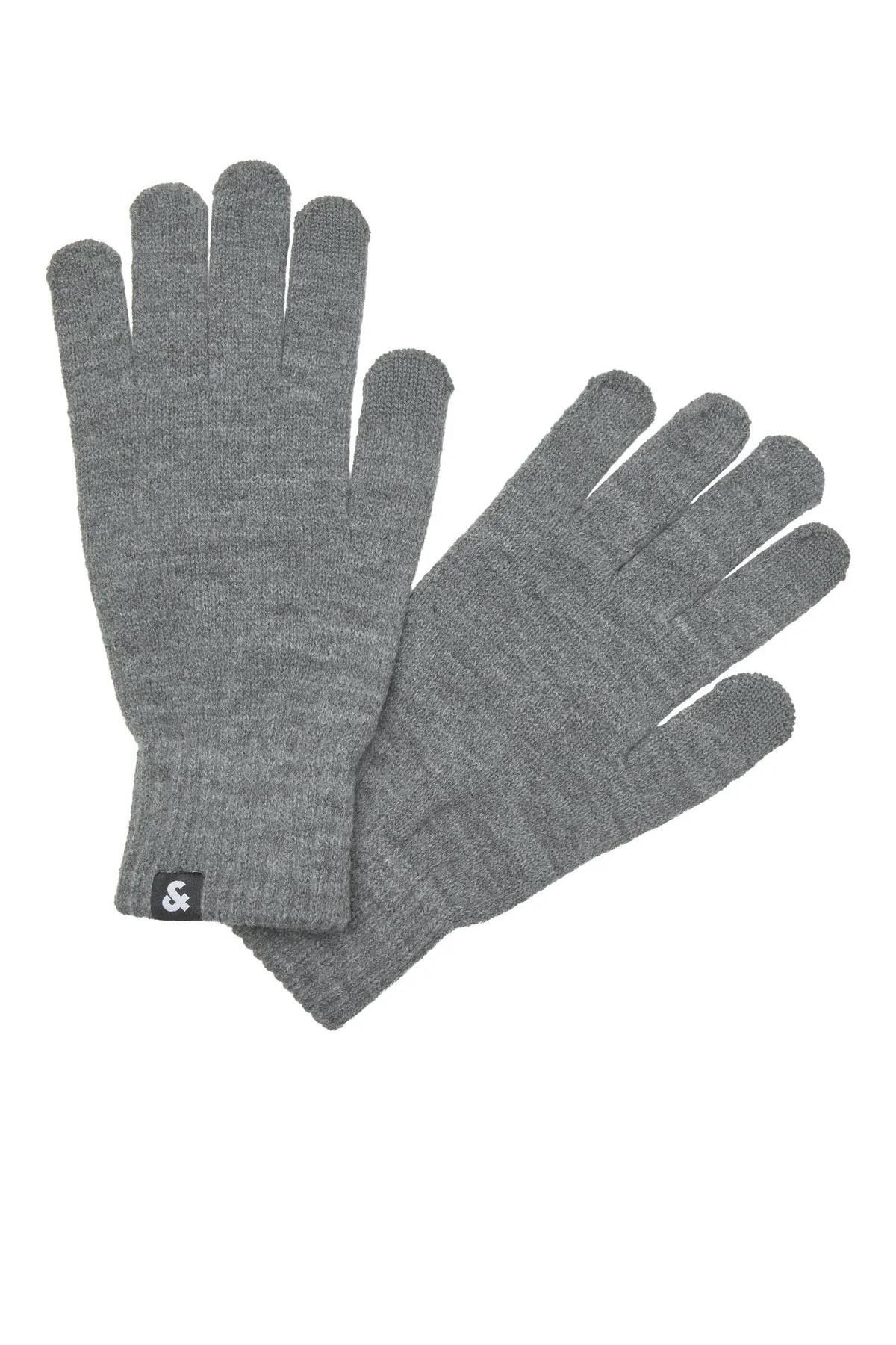 Jack&Jones Eldiven 12159459 Gri Melanj One Size
