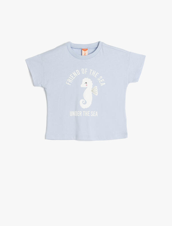 Koton Tişört Kız Bebek 5SMG10029AK Mavi