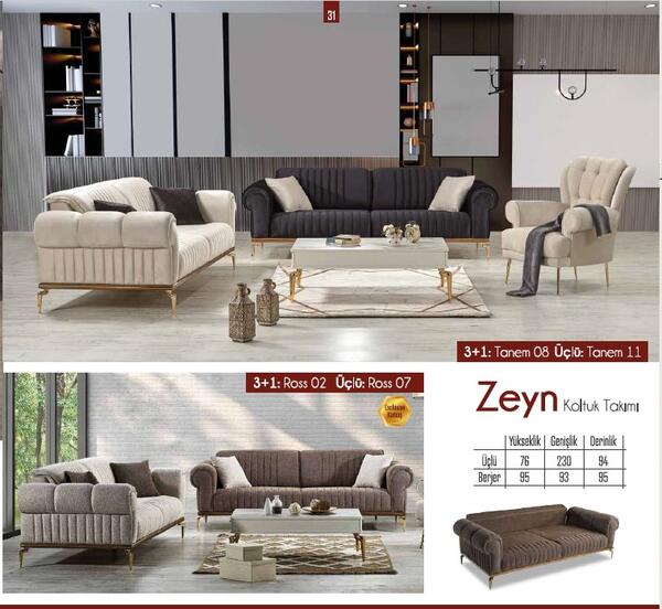 Vespero Koltuk Tk Zeyn 3+3+1