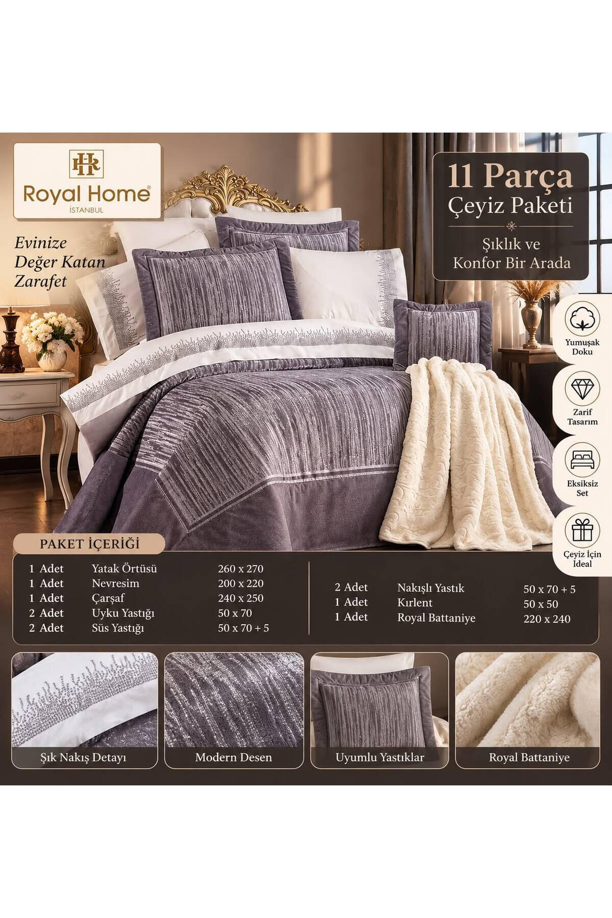 Royal Home Çeyiz Seti Shiny Krem