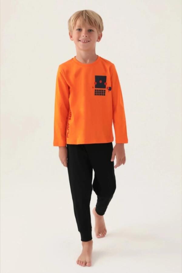 Rolypoly Pijama Takım Erkek Çocuk RP3338-2 Turuncu