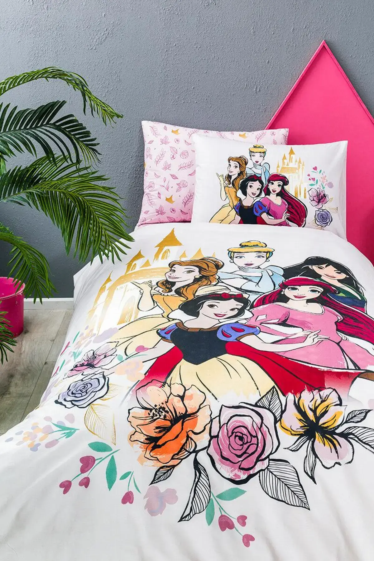 Özdilek Nevresim Takımı Tek Kişilik Lisanslı Princess Rose Pembe