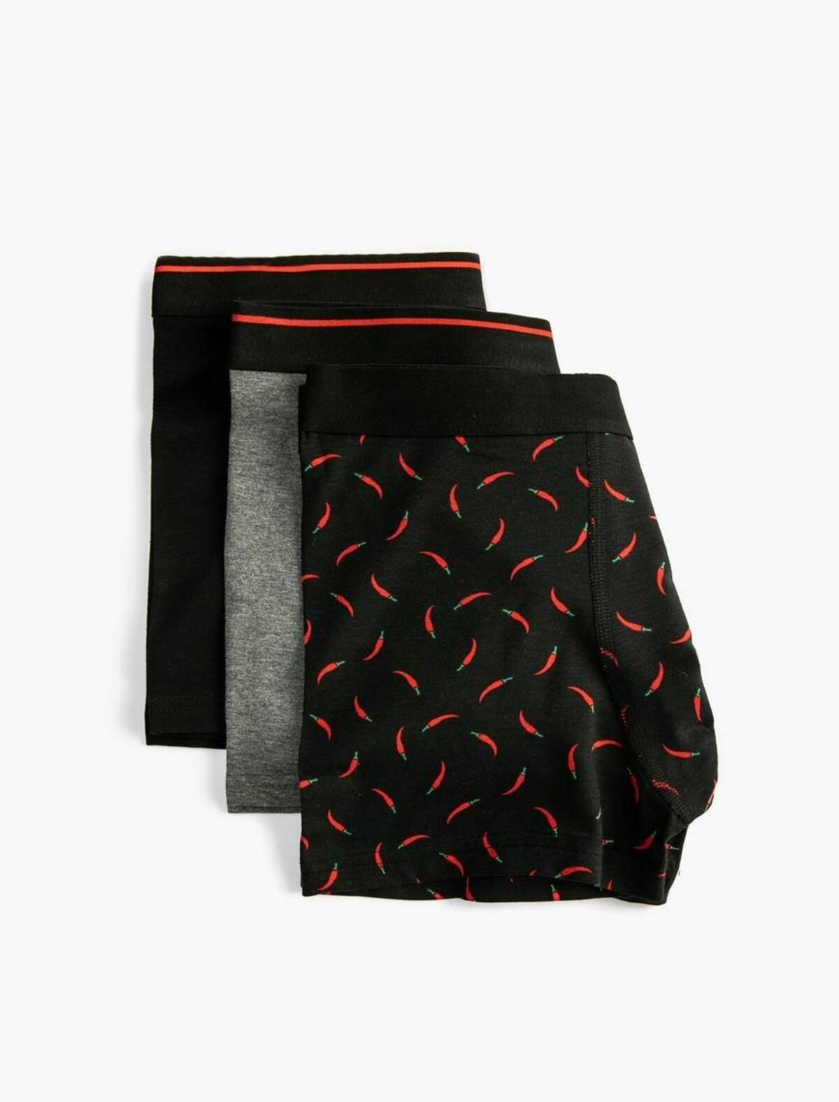 Koton Boxer 4WLM90018MK Siyah Desenli L