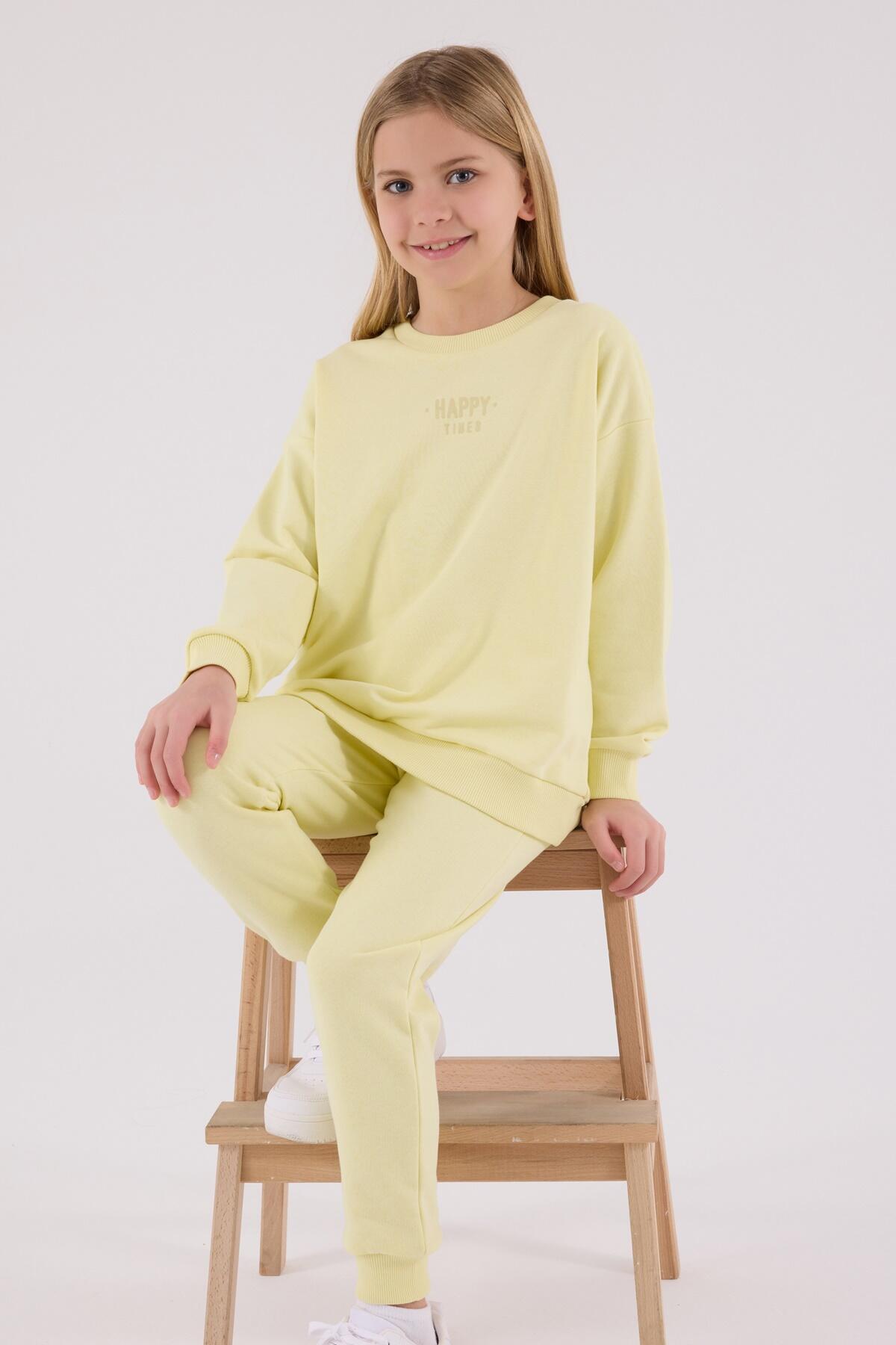 Rolypoly Eşofman Takımı Kız Çocuk RP3694-2 Sarı