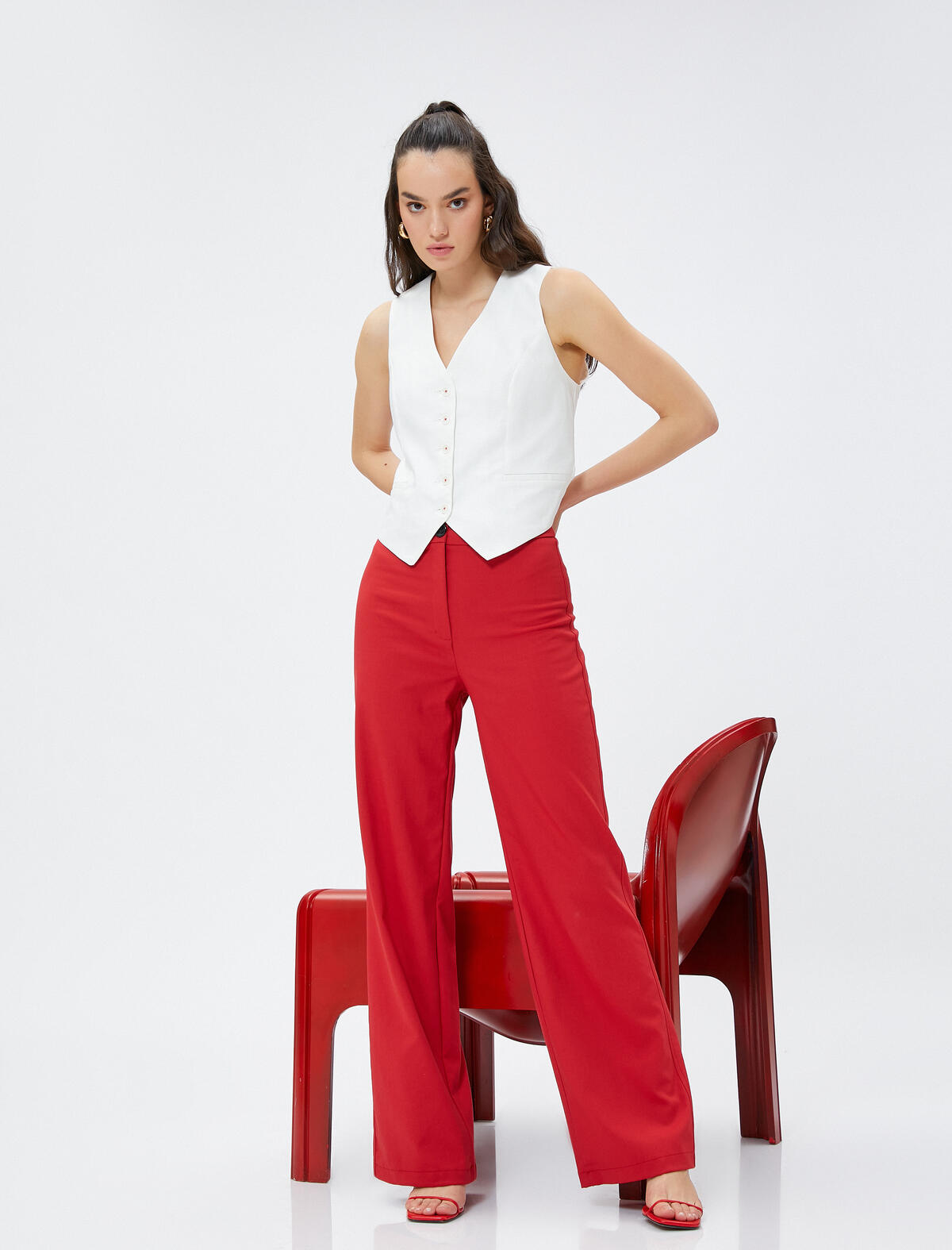 Koton Pantolon 3WAL40127IW Kırmızı