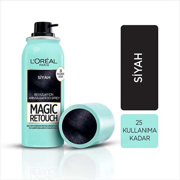 Loreal Paris Beyaz Kapatıcı Saç Spreyi Siyah 75Ml
