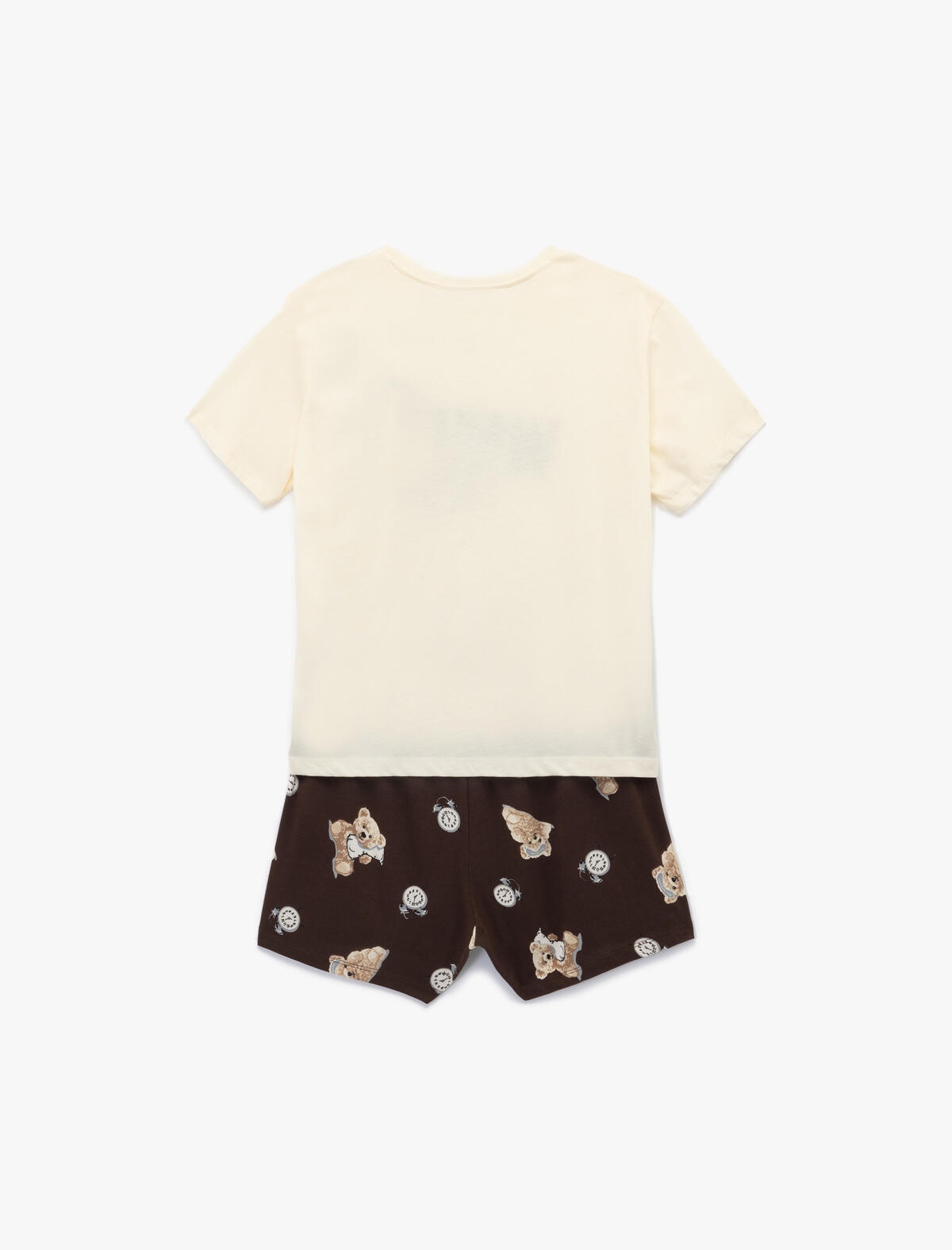 Koton Pijama Takımı 5SLK40067MK Kahverengi Desenli
