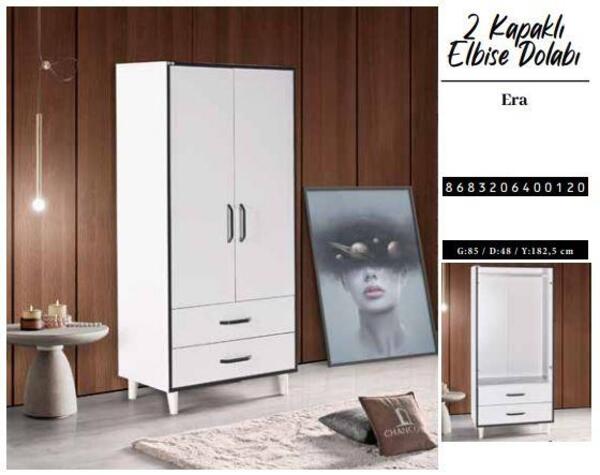Chancolye Elbise Dolabı 2 Kapaklı Era