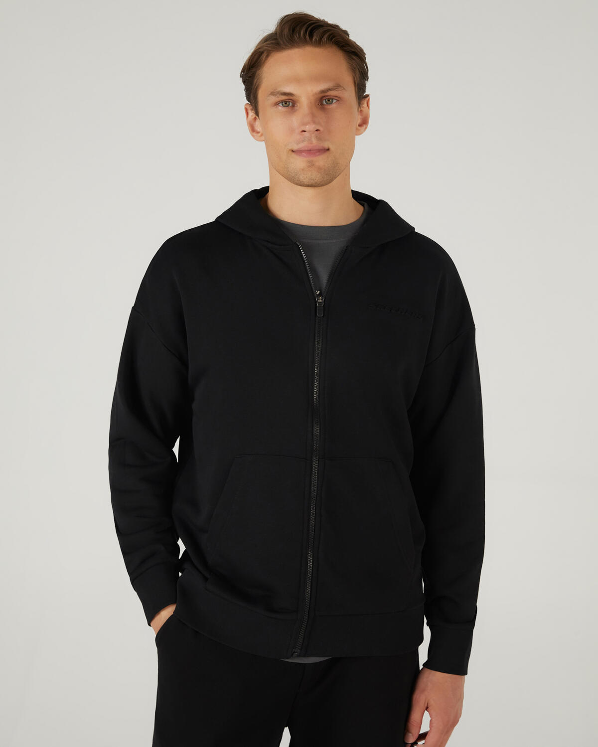 Skechers M Essential Full Zip Hoodie Sweatshirt S242112-001 Siyah