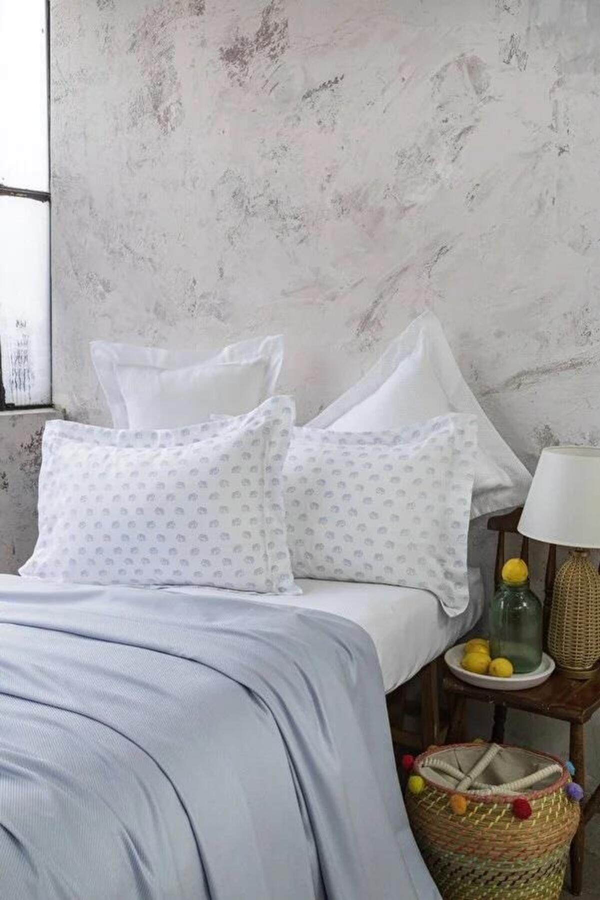 Apricitas Home Bambu Pike Takımı Çift Kişilik Oliver Mavi