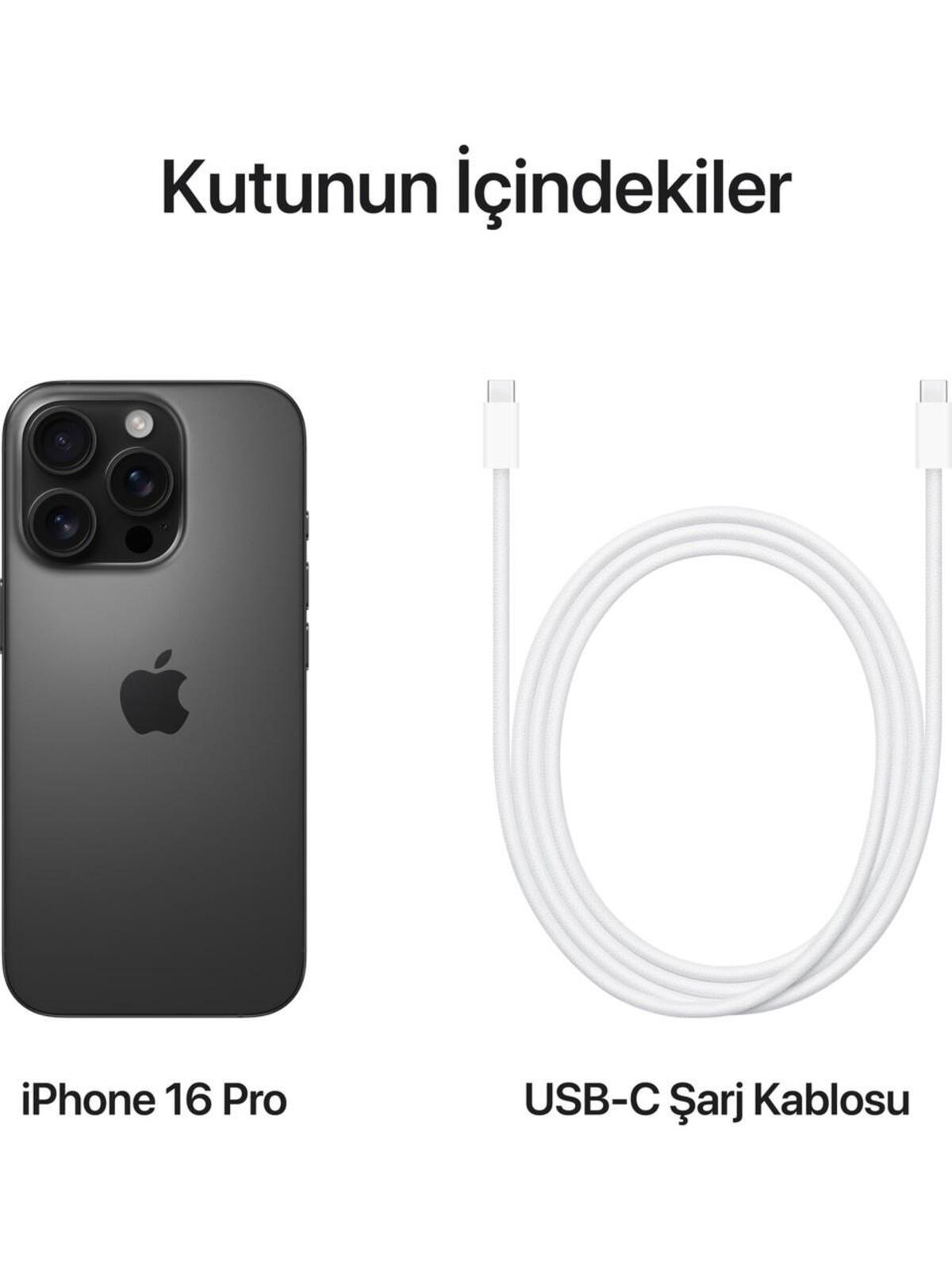 Apple Cep Telefonu Iphone 16 Pro 128GB Black Titanium