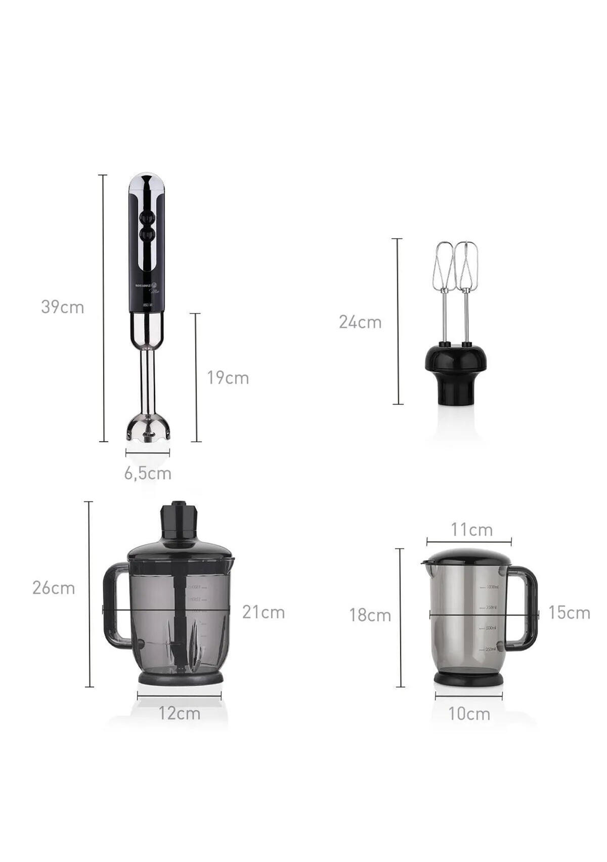 Korkmaz Blender Seti Mia Mega A447-12 Siyah