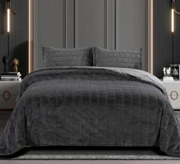 Royal Home Yatak Örtüsü Çift Kişilik Rabbit Luxury Antrasit