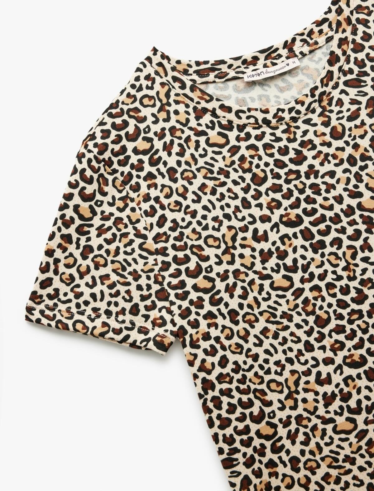 Koton Pijama Üst 6WLK40109MK Leopar Desenli