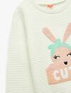Koton Sweatshirt Kız Bebek 6WMG10008AK Ekru