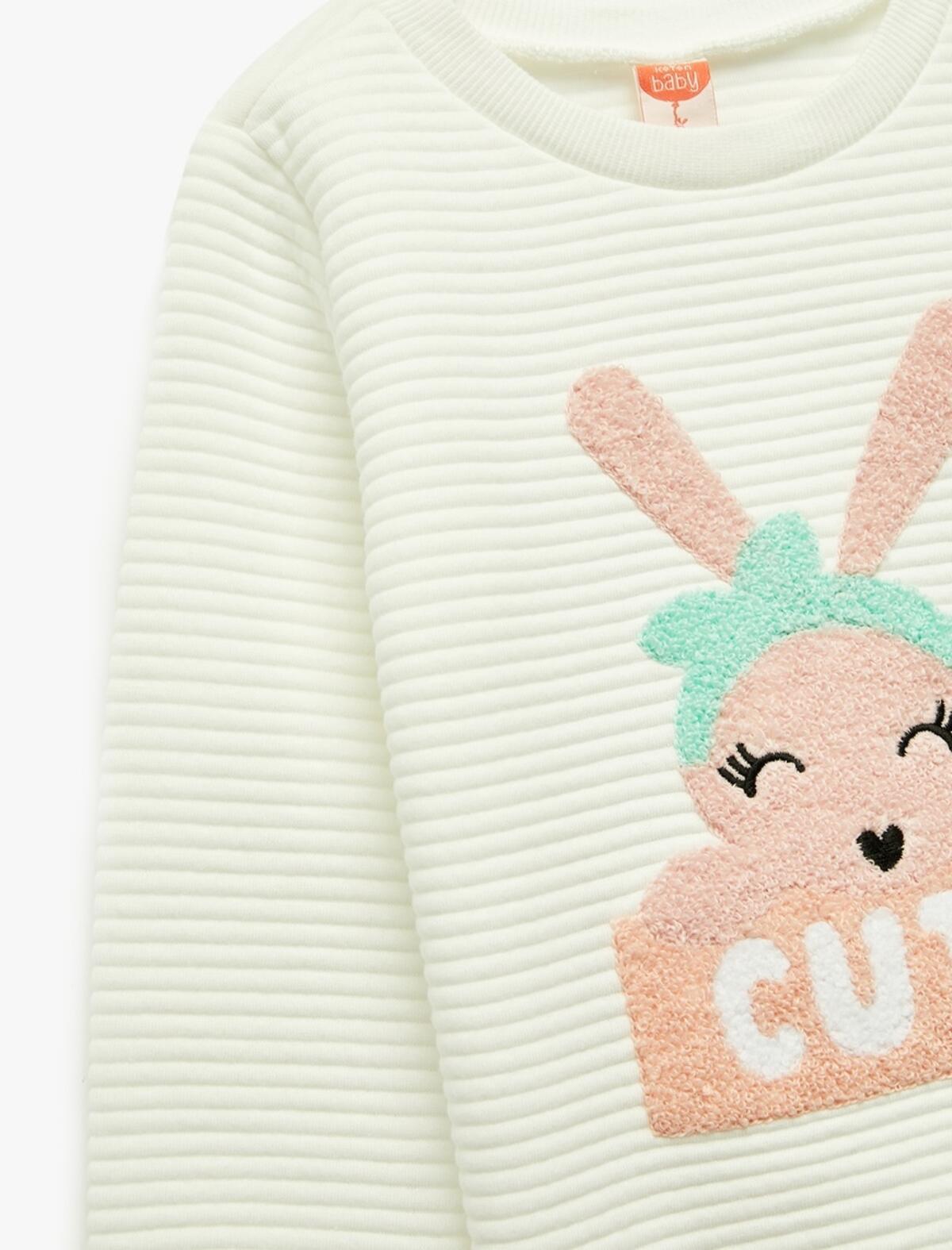 Koton Sweatshirt Kız Bebek 6WMG10008AK Ekru