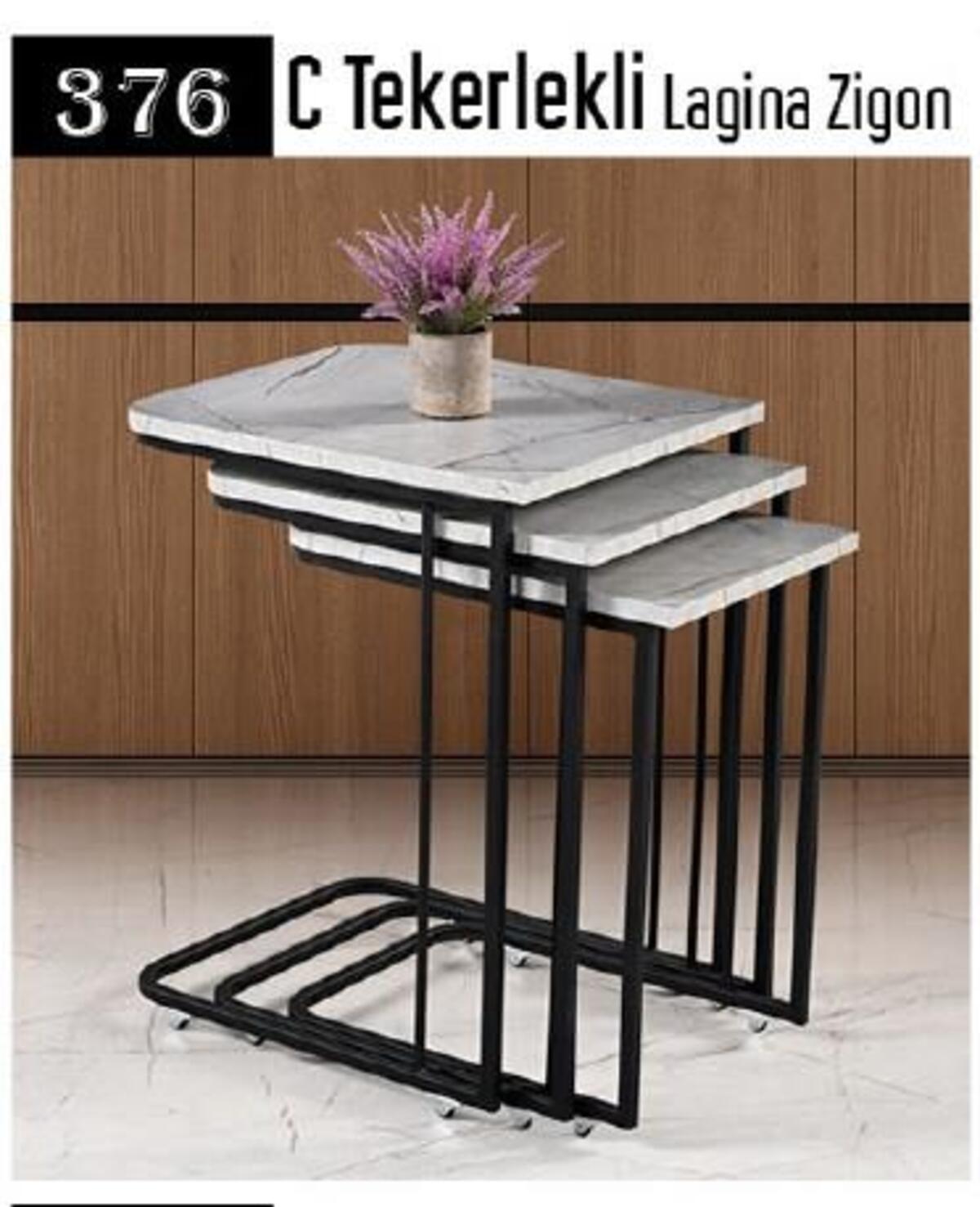 Güneş Zigon Sehpa C Tekerlekli Lagina 376