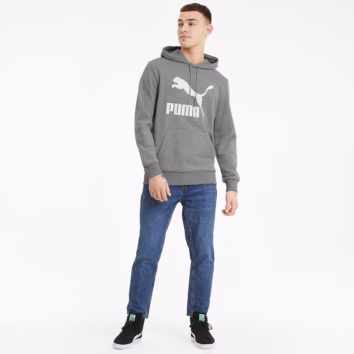 Puma Hoodie Classics Logo Hoodie Tr 530084_03 Gri