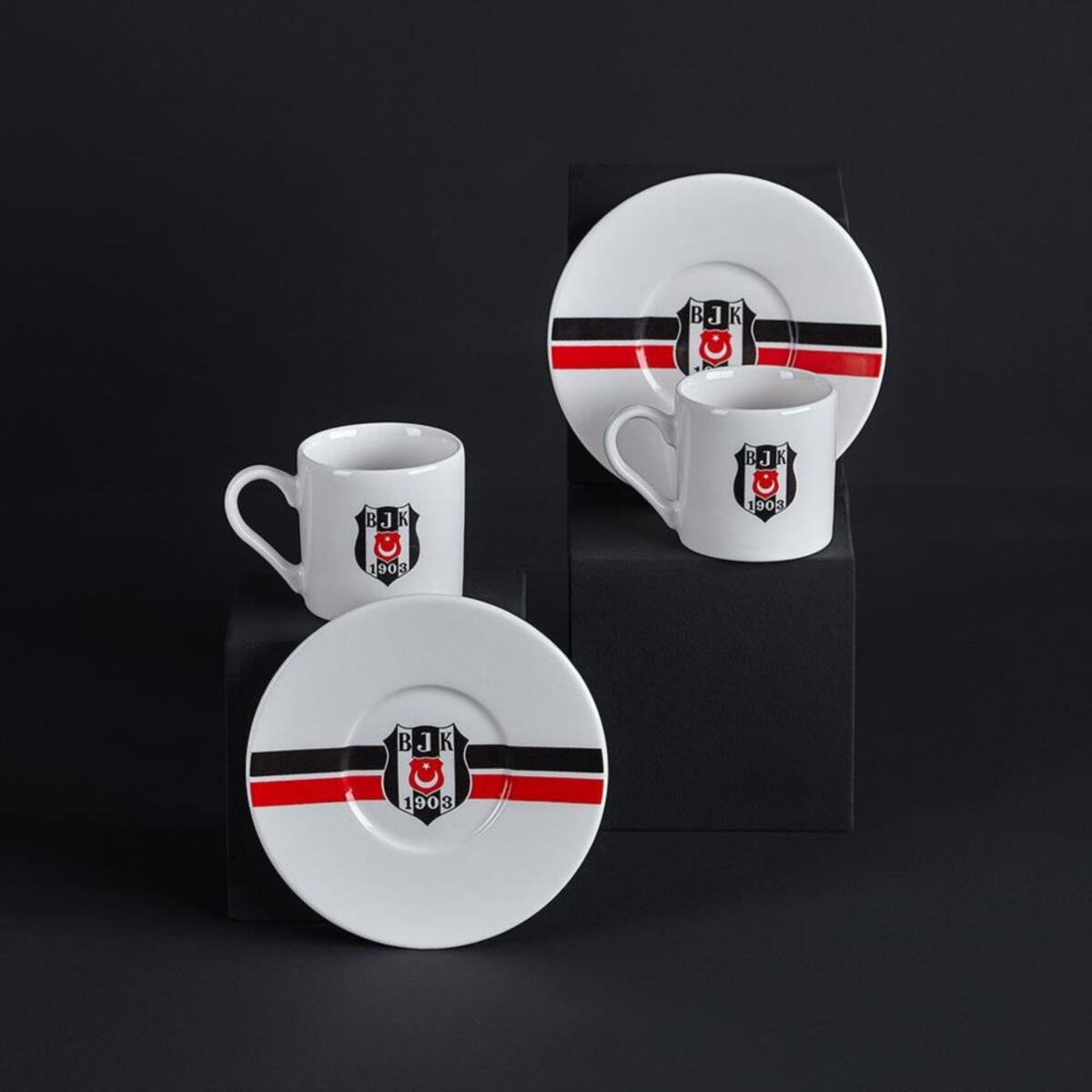 Neva Kahve Fincan Takımı 2Li Beşiktaş Çizgili N3423