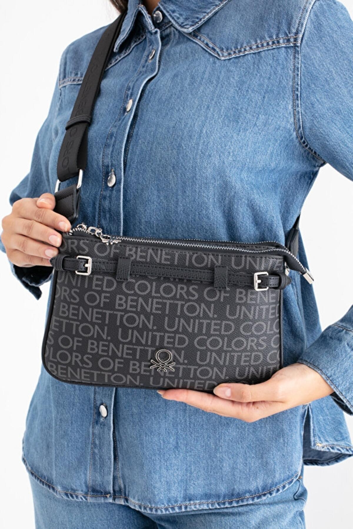 United Colors Of Benetton Kadın Kol Çantası BNT_1681 Siyah United Colors Of Benetton Kadın Kol Çantası BNT_1681 Siyah