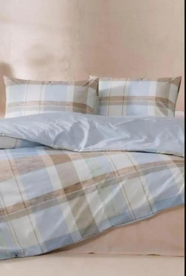 Nev Nevresim Takımı Çift Kişilik Ranforce Color SQuare Mavi