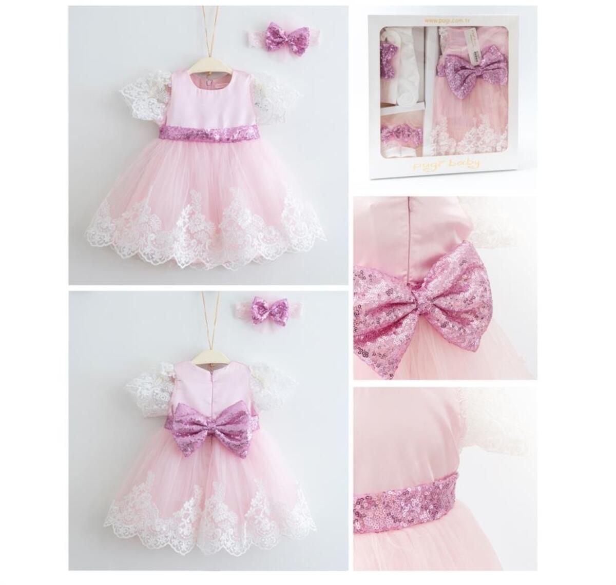Pugi Bebe Mevlüt Takım Kız Pembe Paletli 3102