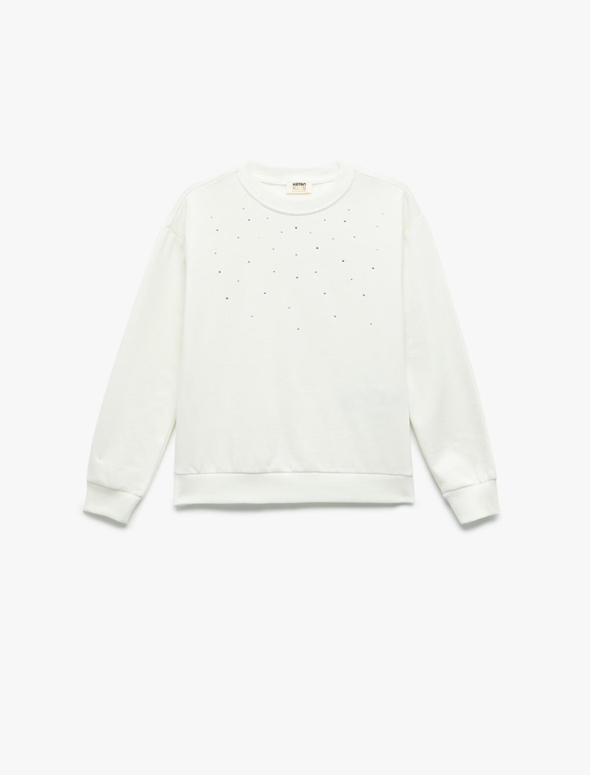 Koton Sweatshirt Kız Çocuk 6WKG10084AK Ekru