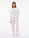 Koton Pijama Takımı 6WLK40148MK Ekru Desenli Koton Pijama Takımı 6WLK40148MK Ekru Desenli