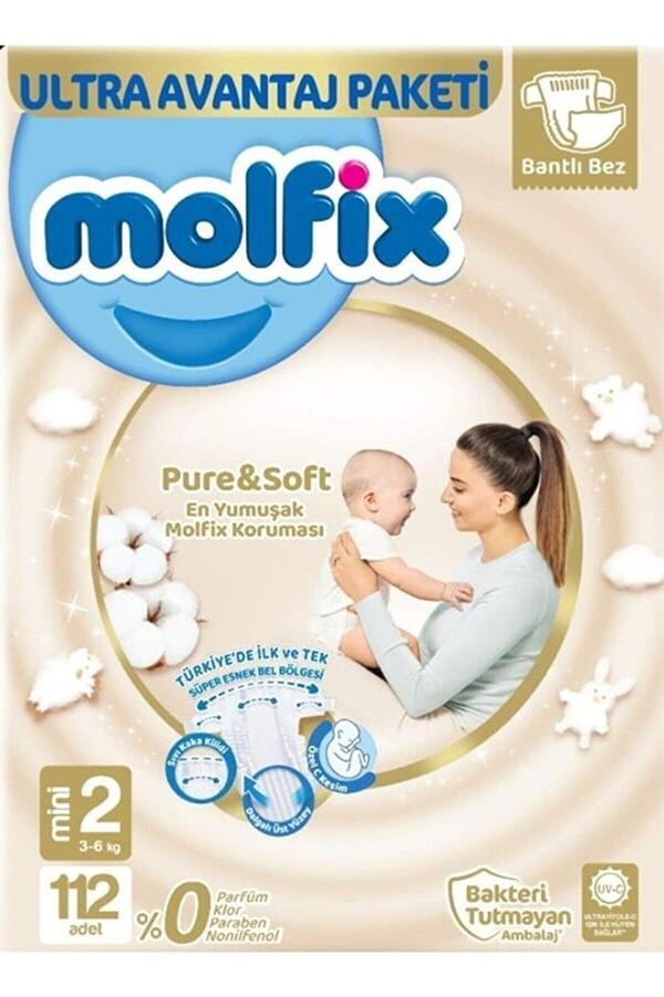 Molfix Bebek Bezi Pure&Soft Mini 112Li Ultra Avantaj Pk N:2