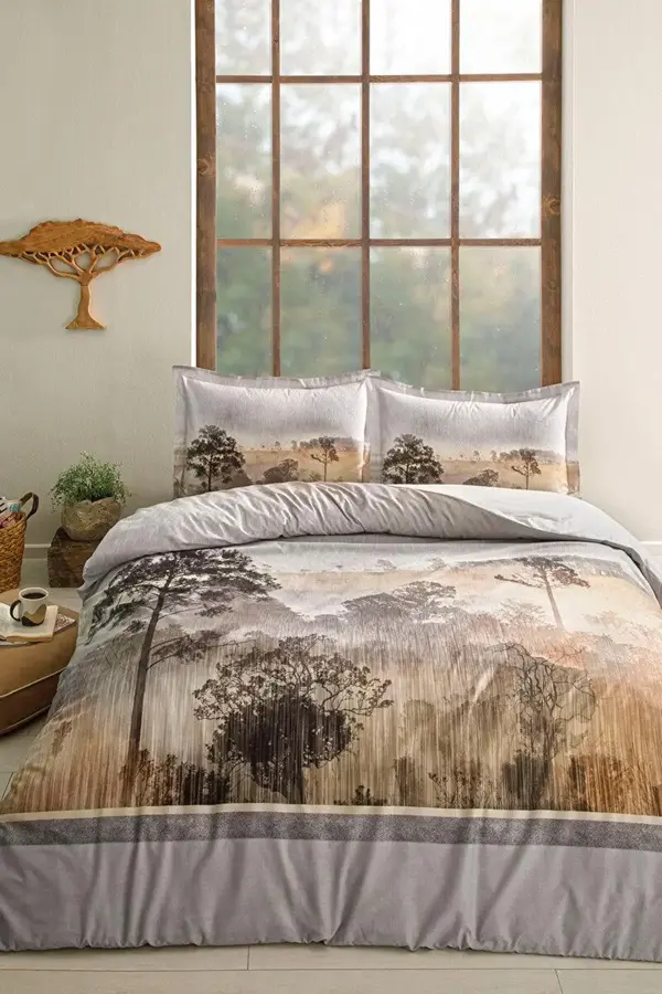 Özdilek Nevresim Takımı Çift Kişilik Kapitone Scenery Gri