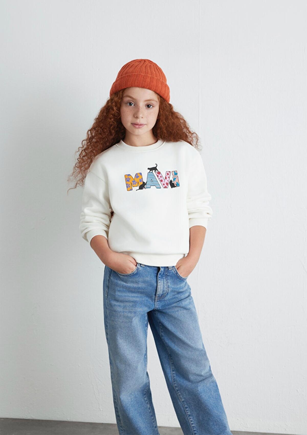 Mavi Sweatshirt Kız Çocuk M7S10169-70057 Ekru