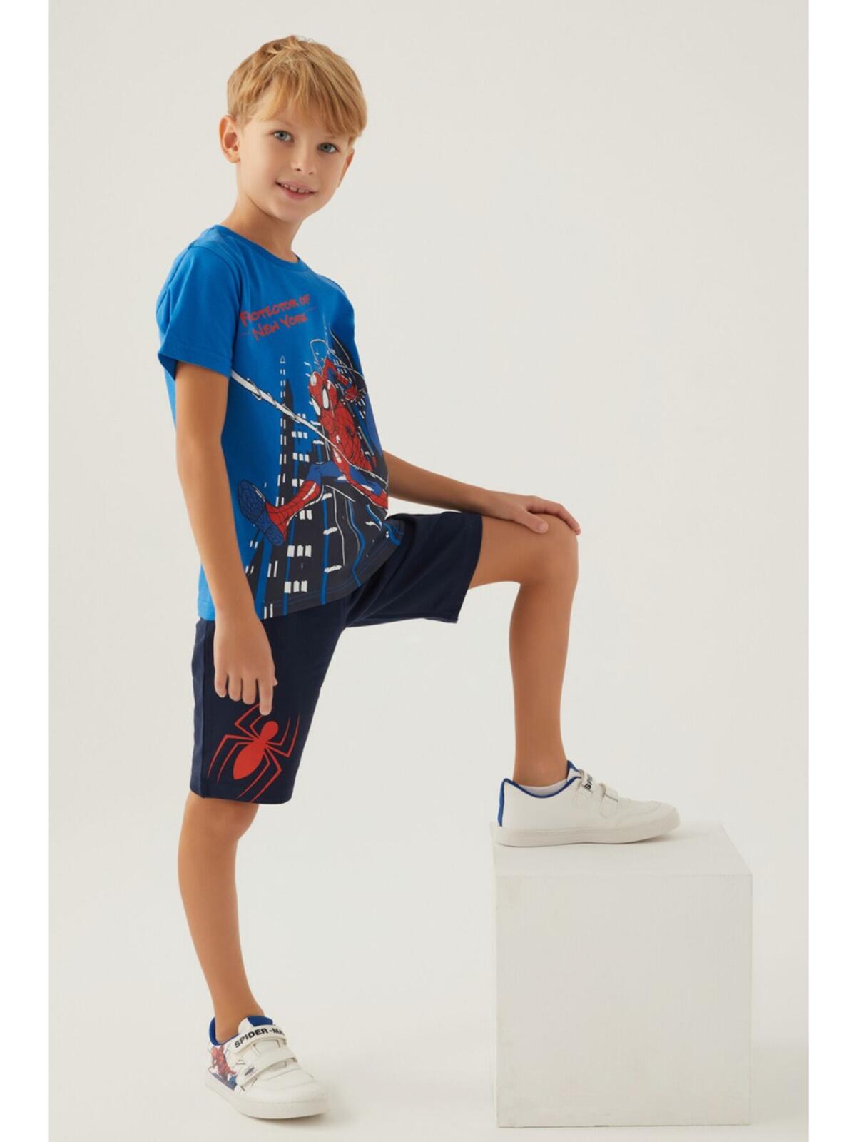 Spiderman Bermuda Takım Erkek Çocuk D4880-3 Kobalt
