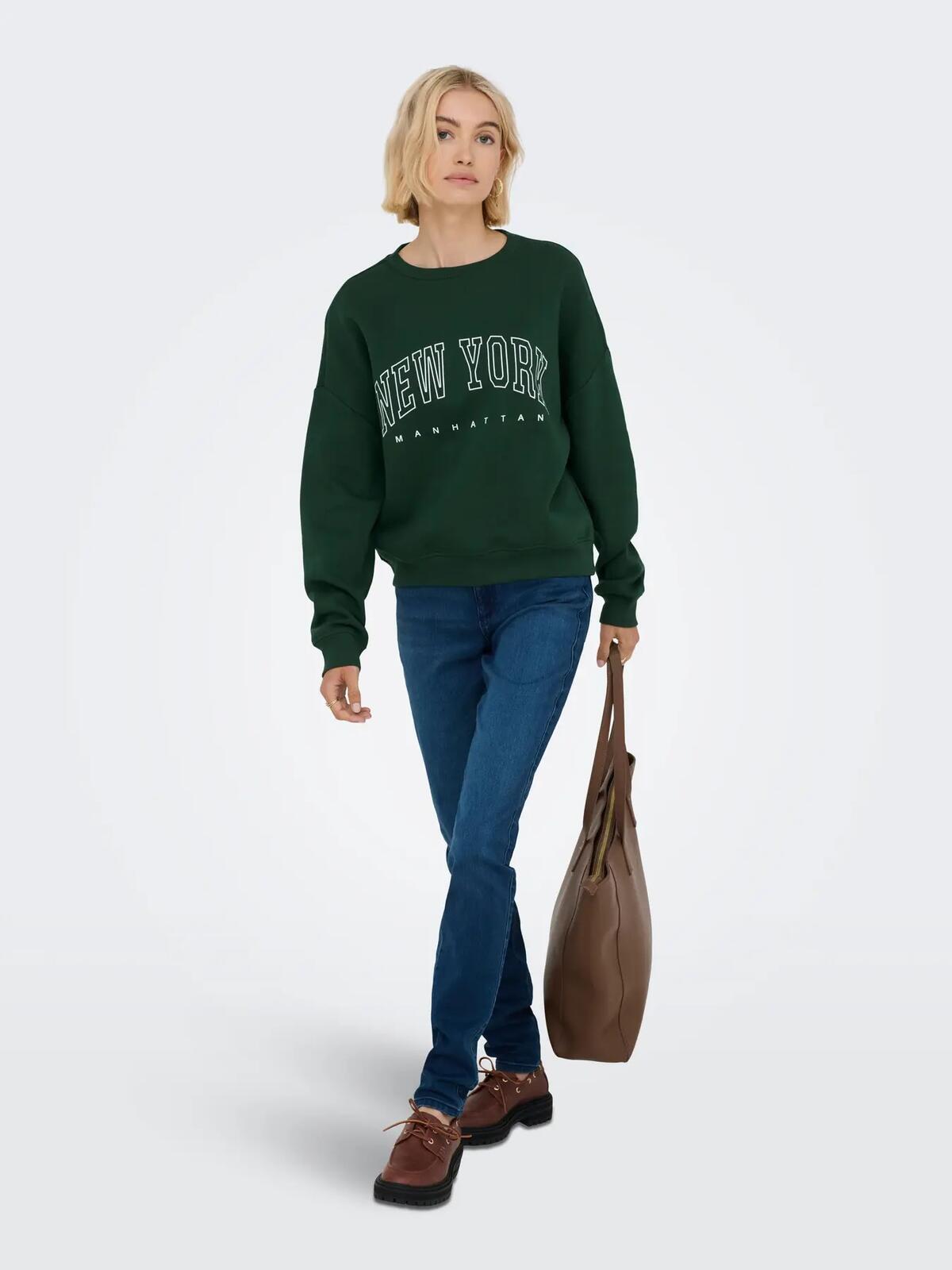 Only Sweatshirt 15254183 Koyu Yeşil