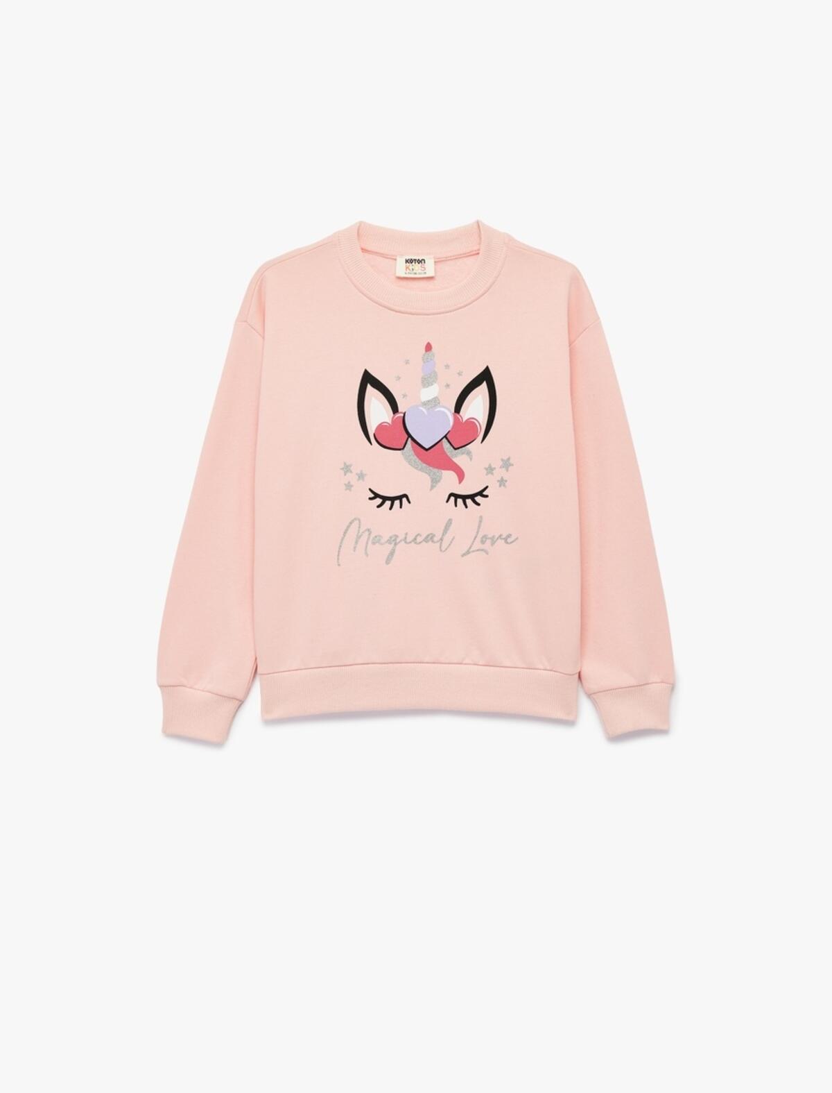 Koton Sweatshirt Kız Çocuk 6WKG10174AK Pembe