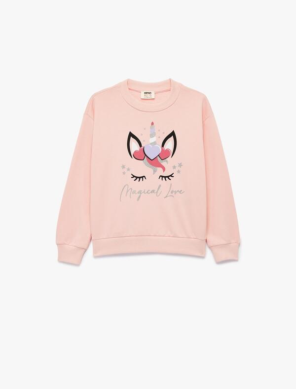 Koton Sweatshirt Kız Çocuk 6WKG10174AK Pembe