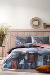 Özdilek Nevresim Takımı Çift Kişilik Flanel Colored Shape Lacivert