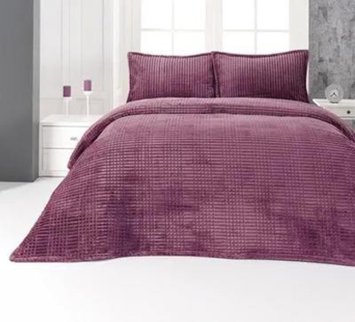 Merinos Battaniye Seti Çift Kişilik Modern Line Cherry