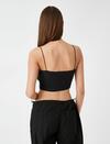 Koton Atlet Crop Kare Yaka 3SAK10026EK Siyah
