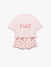 Koton Pijama Takımı 5SLK40039MK Pembe Desenli